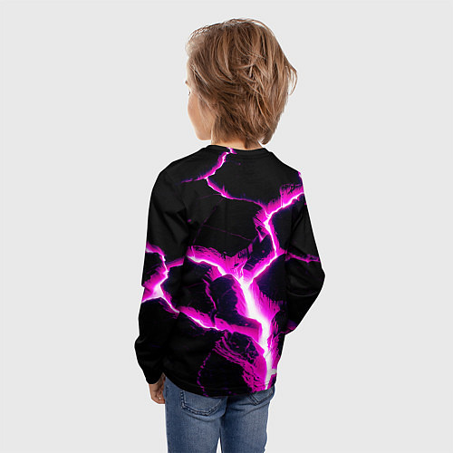Детский лонгслив Color pink black / 3D-принт – фото 4