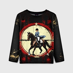 Детский лонгслив Наездница конный спорт