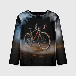 Лонгслив детский Циклокроссовый велосипед в дыму, цвет: 3D-принт