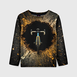 Лонгслив детский Циклокроссовый велосипед, цвет: 3D-принт