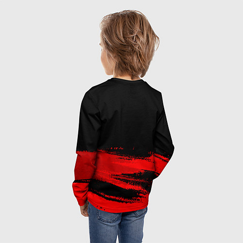 Детский лонгслив Aston Villa - red gradient посередине / 3D-принт – фото 4