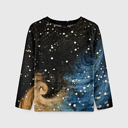 Детский лонгслив Черно-синий фон текстура