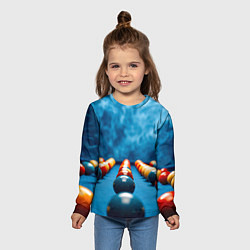 Лонгслив детский Бильярдный шар синий дым, цвет: 3D-принт — фото 2