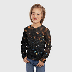 Лонгслив детский Черный текстурный фон, цвет: 3D-принт — фото 2