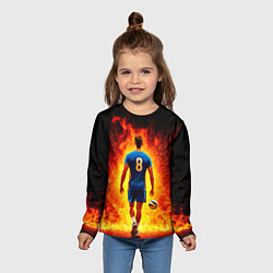 Лонгслив детский Волейболист в огне, цвет: 3D-принт — фото 2