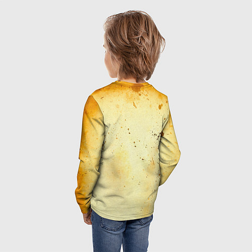 Детский лонгслив Горный велосипед на бежевом / 3D-принт – фото 4