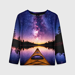Детский лонгслив На байдарках в звездную ночь