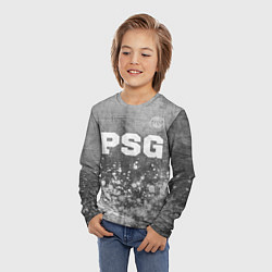 Лонгслив детский PSG - grey gradient посередине, цвет: 3D-принт — фото 2