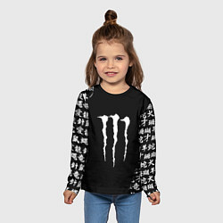Лонгслив детский Monster energy japan symbol, цвет: 3D-принт — фото 2