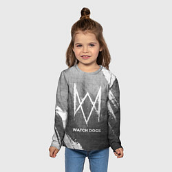 Лонгслив детский Watch Dogs - grey gradient, цвет: 3D-принт — фото 2