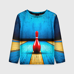 Лонгслив детский Красная кегля на синем, цвет: 3D-принт