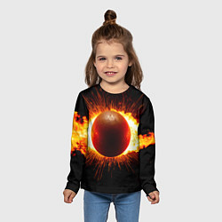 Лонгслив детский Ядро для талкания в огне, цвет: 3D-принт — фото 2