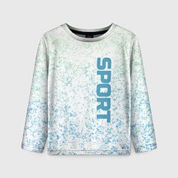 Лонгслив детский Sport бело-голубой, цвет: 3D-принт