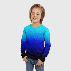 Лонгслив детский Градиент мозаика из голубого в чёрный, цвет: 3D-принт — фото 2