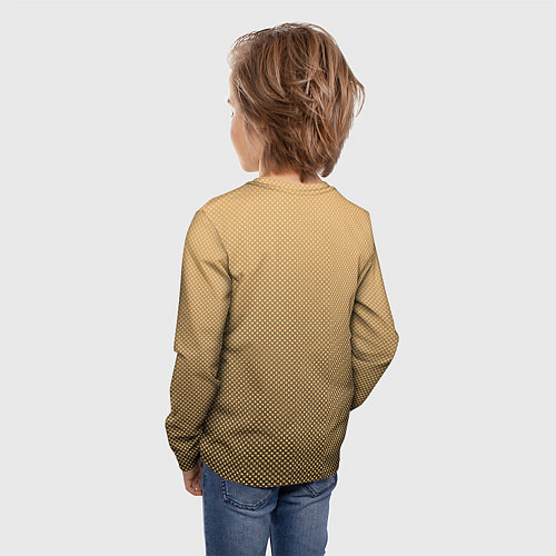 Детский лонгслив Градиент бежевый текстура / 3D-принт – фото 4