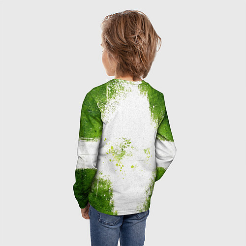 Детский лонгслив Теннисная ракетка в зеленом / 3D-принт – фото 4