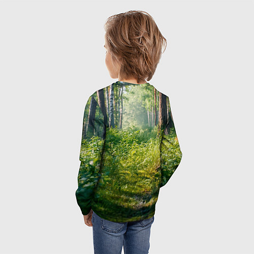 Детский лонгслив Колобок и заяц в лесу / 3D-принт – фото 4