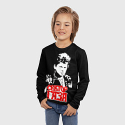 Лонгслив детский Юрий Хой портрет трафаретом, цвет: 3D-принт — фото 2