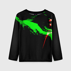 Лонгслив детский Color black green red, цвет: 3D-принт