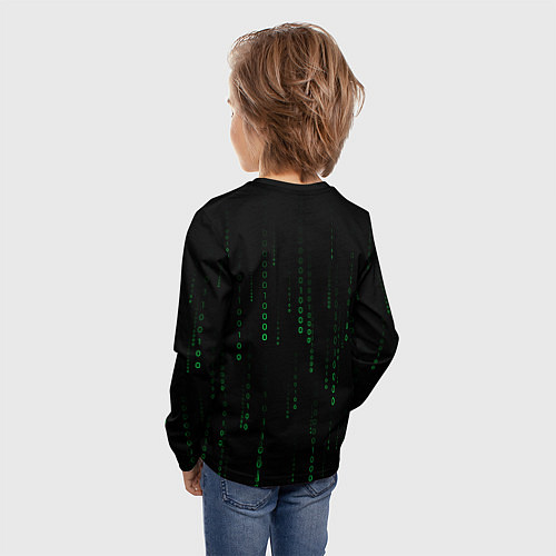 Детский лонгслив Color black green / 3D-принт – фото 4