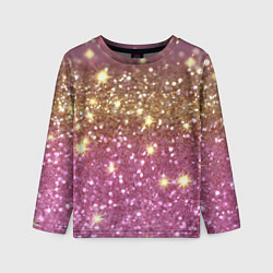 Лонгслив детский Золотые блестки на розовом, цвет: 3D-принт