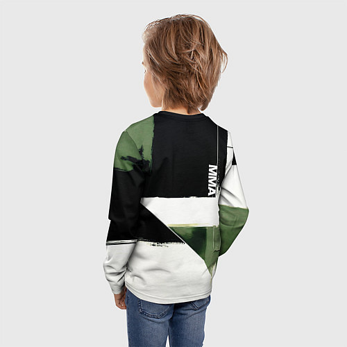 Детский лонгслив Русский ММА на фоне герба России / 3D-принт – фото 4