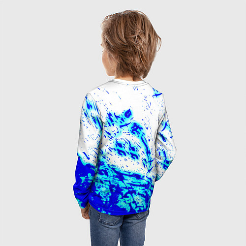 Детский лонгслив Daysgone голубые краски / 3D-принт – фото 4