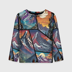 Лонгслив детский Горы в стиле фэнтези, цвет: 3D-принт