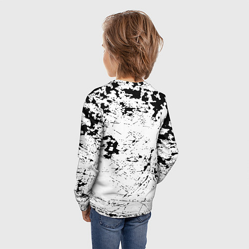 Детский лонгслив Тоттенхэм черно белые краски / 3D-принт – фото 4