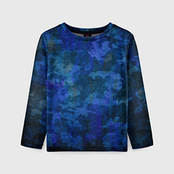 Детский лонгслив Абстракция - blue uniform camouflage