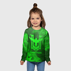 Лонгслив детский Free Fire - green gradient, цвет: 3D-принт — фото 2