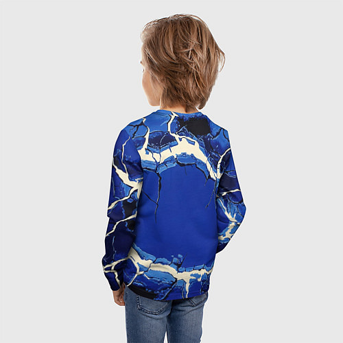 Детский лонгслив Russia blue abstract / 3D-принт – фото 4