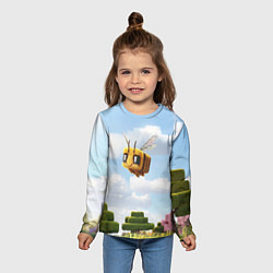 Лонгслив детский Пчёлка - Minecraft, цвет: 3D-принт — фото 2