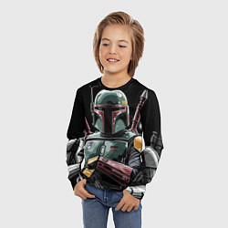 Лонгслив детский Боба Фетт звездные войны, цвет: 3D-принт — фото 2