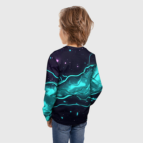 Детский лонгслив Россия - березовая абстракция / 3D-принт – фото 4