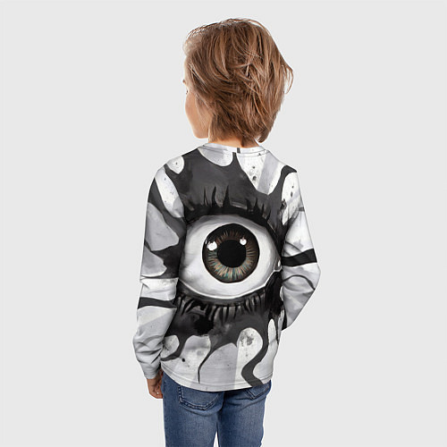 Детский лонгслив Глаз и щупальца - психоделика / 3D-принт – фото 4