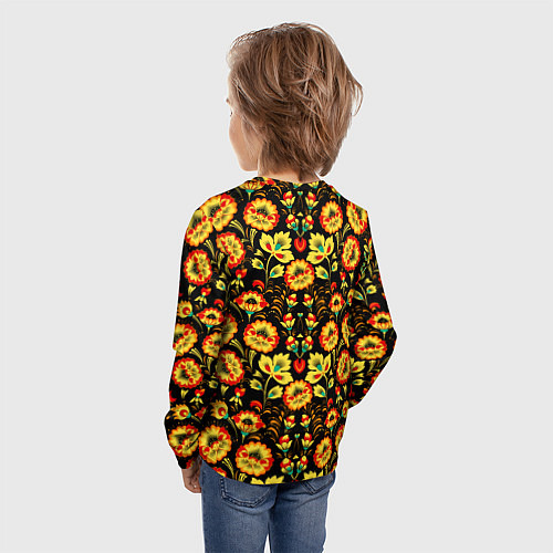 Детский лонгслив Русская узорная роспись / 3D-принт – фото 4