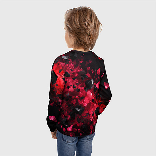 Детский лонгслив Россия - герб на текстуре / 3D-принт – фото 4