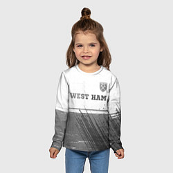 Лонгслив детский West Ham - white gradient посередине, цвет: 3D-принт — фото 2