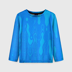Лонгслив детский Голубой абстракция вода, цвет: 3D-принт