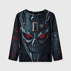 Детский лонгслив Робот с красными глазами