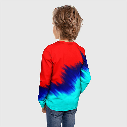 Детский лонгслив Monster energy краски штрихи / 3D-принт – фото 4