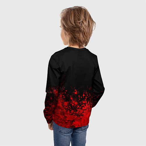 Детский лонгслив BYD - red gradient посередине / 3D-принт – фото 4