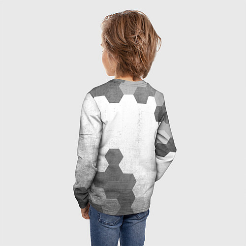 Детский лонгслив Zotye - white gradient вертикально / 3D-принт – фото 4