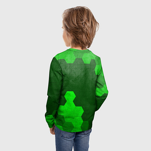 Детский лонгслив Honda - green gradient вертикально / 3D-принт – фото 4