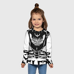 Лонгслив детский Skeleton череп, цвет: 3D-принт — фото 2