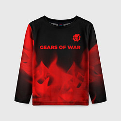 Лонгслив детский Gears of War - red gradient посередине, цвет: 3D-принт
