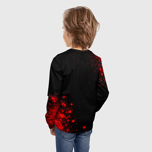 Детский лонгслив Counter Strike - red gradient вертикально / 3D-принт – фото 4