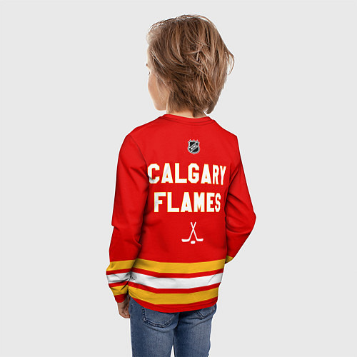 Детский лонгслив Calgary Flames - red / 3D-принт – фото 4