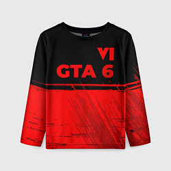 Лонгслив детский GTA 6 - red gradient посередине, цвет: 3D-принт